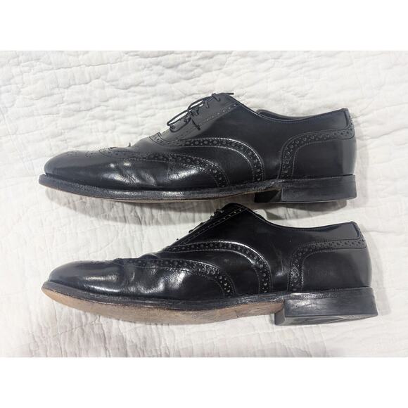 Mens Dexter Wingtip Shoes Made In USA Sz 10.5 M Black - Picture 7 of 10